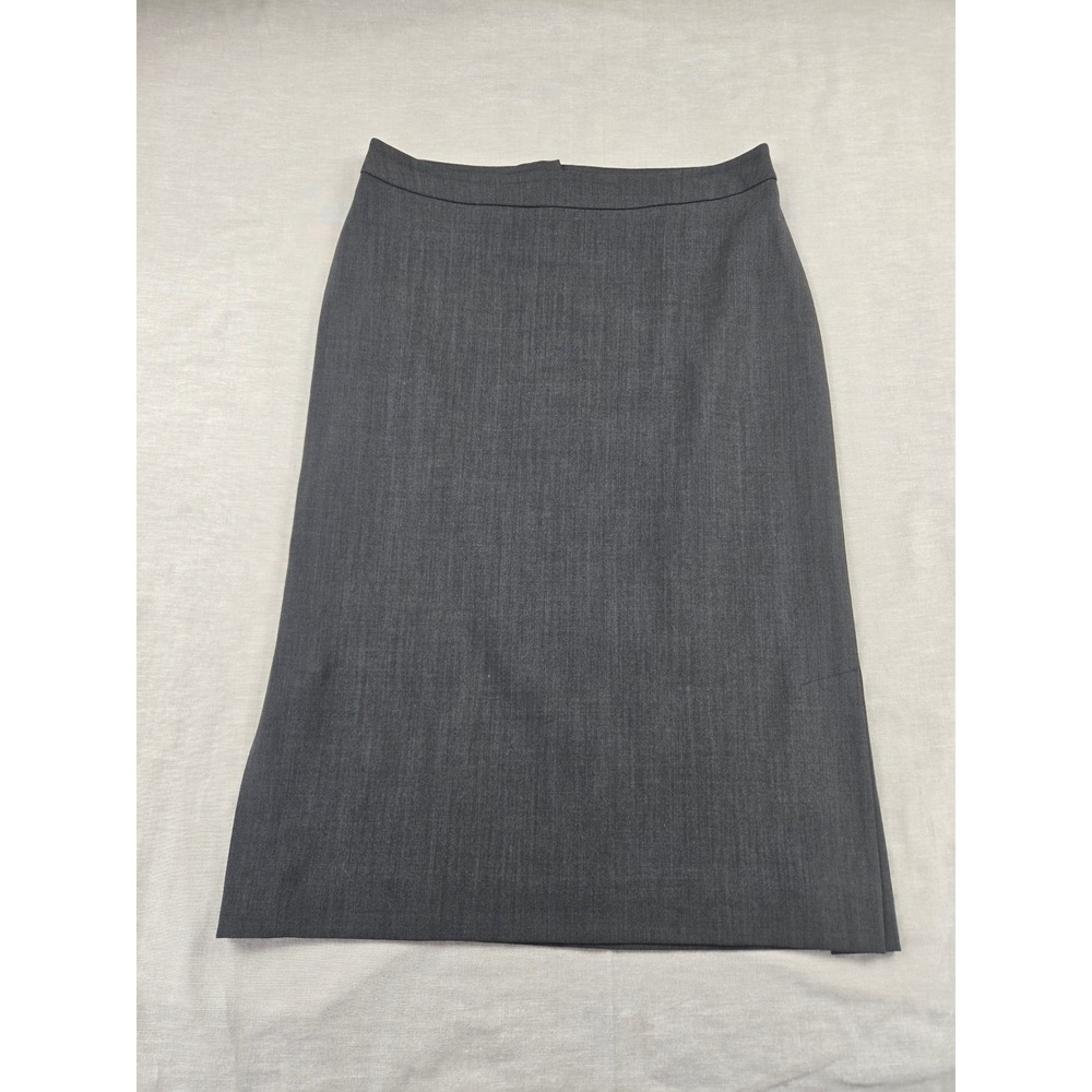Sisters Studio Charcoal Grey Wool Blend Midi Pencil Skirt Size 36 Professional